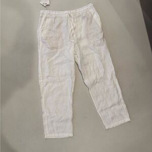 NWT Zara Men's White Linen Joggers